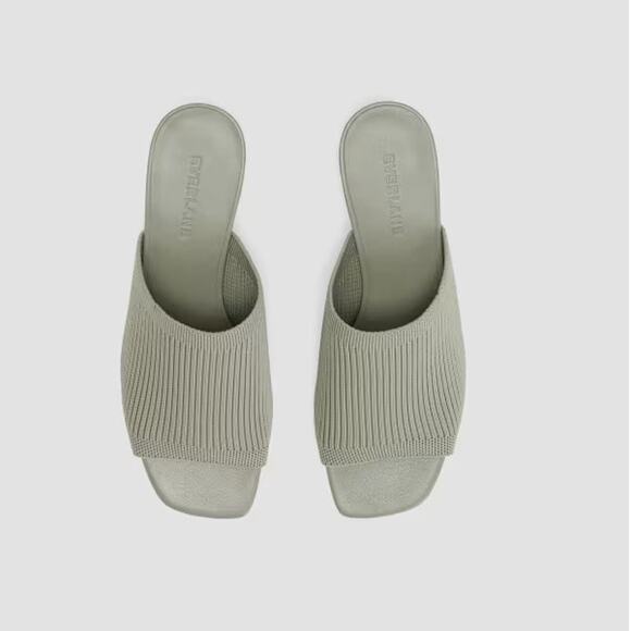 EVERLANE The Glove Mule In Reknit Seagrass Square Toe Slip On Mid Heel 9.5 NEW - Picture 4 of 7